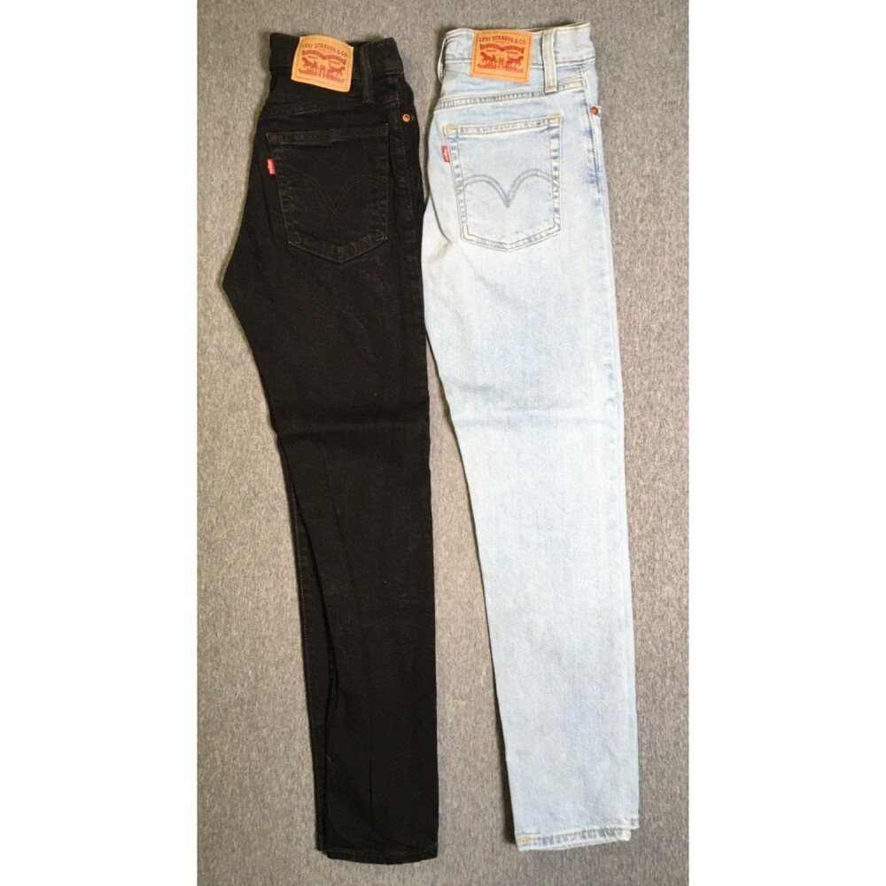 Two Levis Jeans Womens 25 Stretch Wedgie Red Tab Grunge Skinny Leg Button Fly